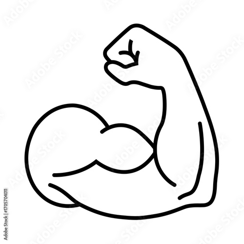  Arm Flexing Bicep Emoji vector illustration.