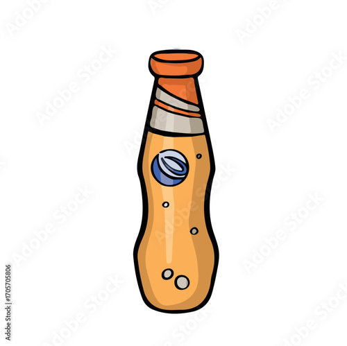 orange soda refreshing drink vector illustration