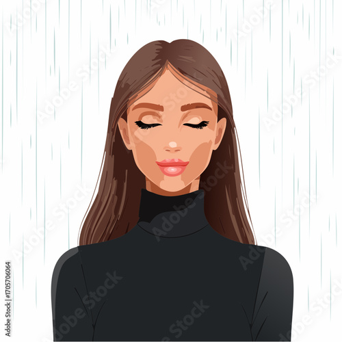 Junge Frau im Regen