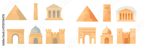 Collection of ancient and historical architectural structures and monuments