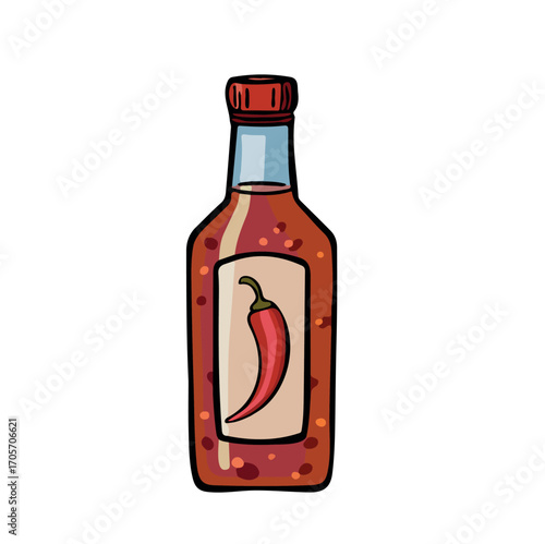 Chili sauce hot food vector illustration