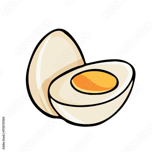 Food boiled egg vector illustration