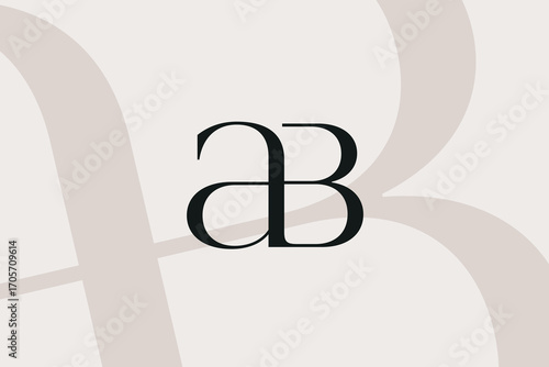 AB or BA letter logo icon design. Classic style luxury initials monogram.