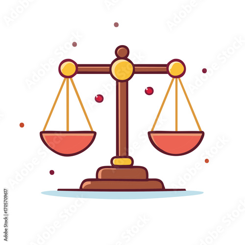 Illustration of a scale for law and justice, balancing and equilibrium.