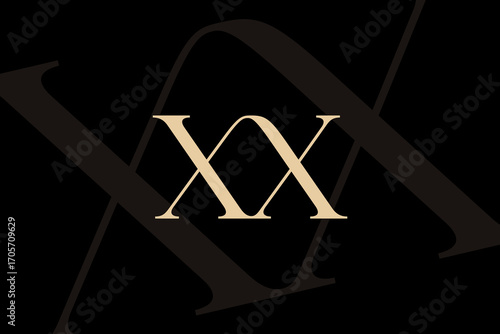 XX letter logo icon design. Classic style luxury initials monogram.