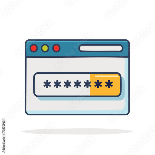 Online Security Window with Password Concealed Behind Asterisks for Privacy and Protection