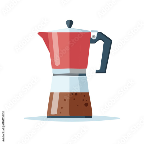 Classic Italian Moka Pot Brewing Fresh Coffee Morning Ritual Concept