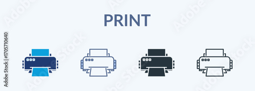 Print Multiple Style Icon Collection
