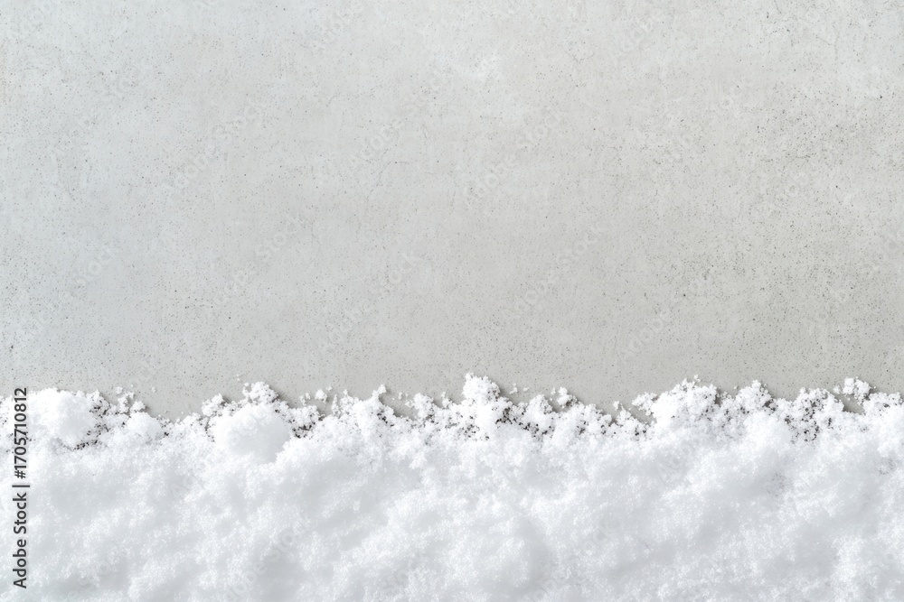 Fototapeta premium A snow border background winter minimalist.