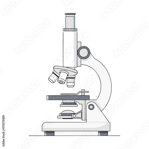 microscope on white background