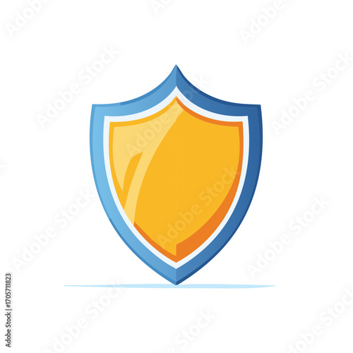 Stylized golden shield icon with blue border symbolizing security protection and defense