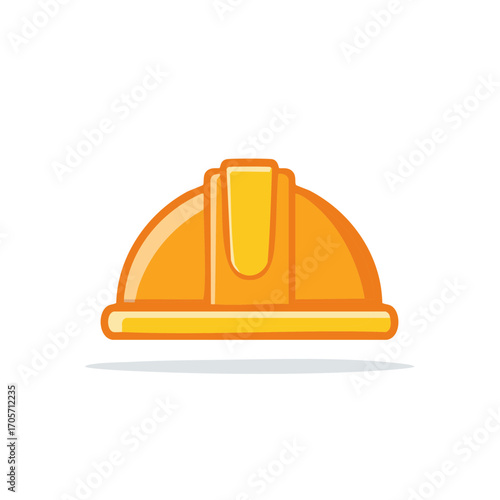 Orange construction helmet safety equipment icon isolated