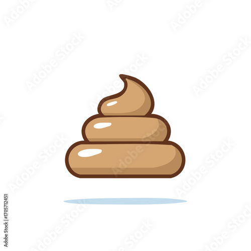 Cartoon illustration of a poop emoji with a shadow.