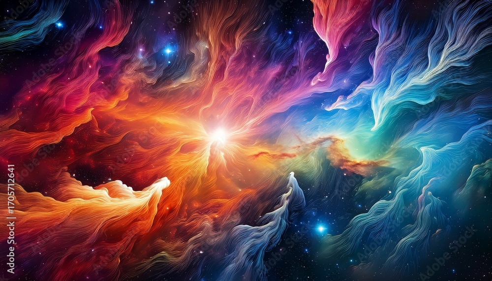 Fototapeta premium Colorful Abstract Nebula In Deep Space