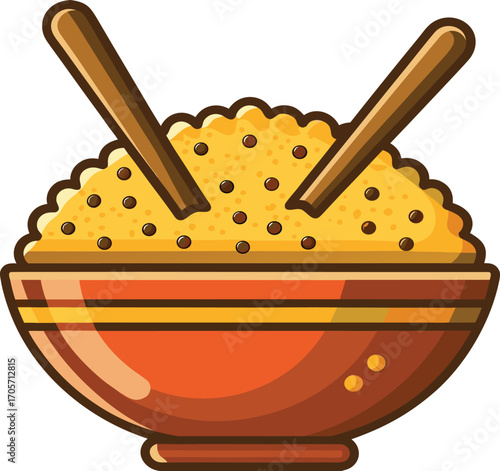 vector illustration of a bowl of food