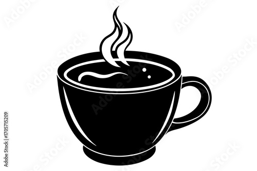 Cup of hot cocoa silhouette vector art icon
