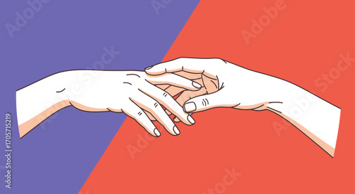 Two human hands gently touching in a gesture of connection and care.