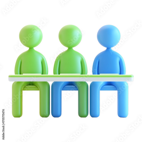 Modern 3D Characters in Teamwork and Collaboration Scene