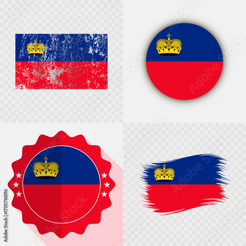 Liechtenstein National Flag Icon Collection.