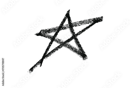 Abstract Star Shape on Black Background Minimalist Grunge Design Element