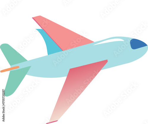 Airplane Icon airplane flying through the sky with motion lines,  travel and adventure theme.