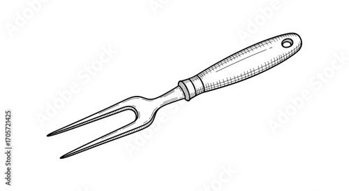 Vintage Carving Fork Illustration.