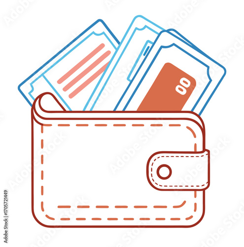 Vintage illustration of a business credit card icon on a blank paper frame, alongside a vector folder sign