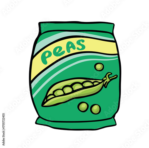 Dried peas snack vector illustration