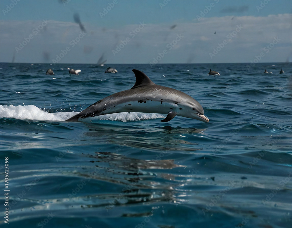 Fototapeta premium dolphin jumping out of water