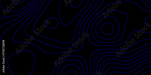 Stunning Digital Topographic Illustration Featuring Smooth Flowing Blue Contour Lines Over Dark Minimalistic Background for Modern Visualizations