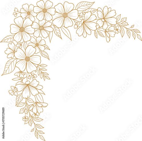 Floral Corner Illustration - Delicate Border