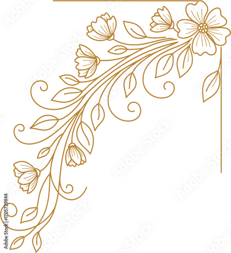 Elegant Floral Swirl Decorative Border
