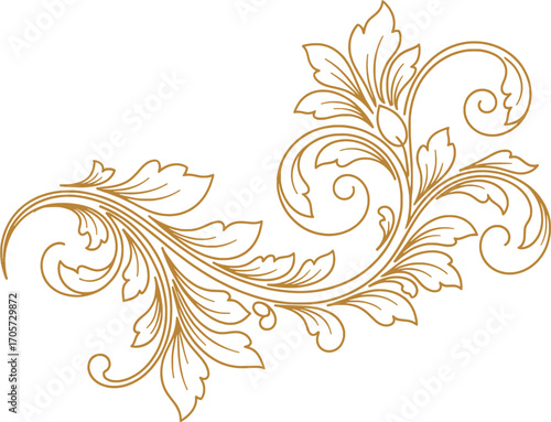 Elegant Floral Swirl Design Element