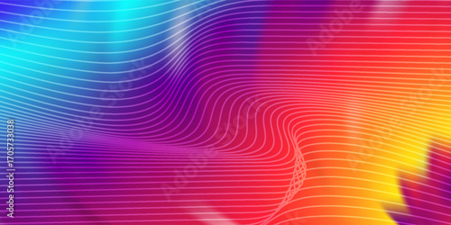 Abstract background with a fluid gradient color flow and motion of a wavy liquid lines.Vector illustration