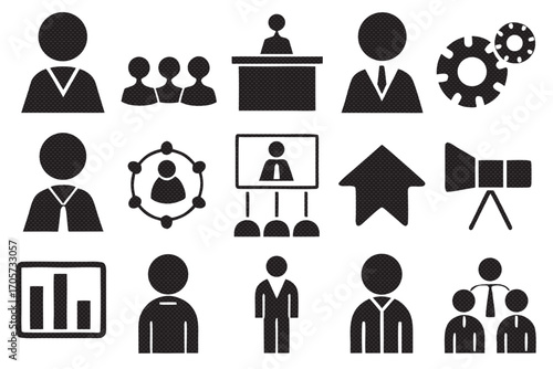 Business management and leadership icons
