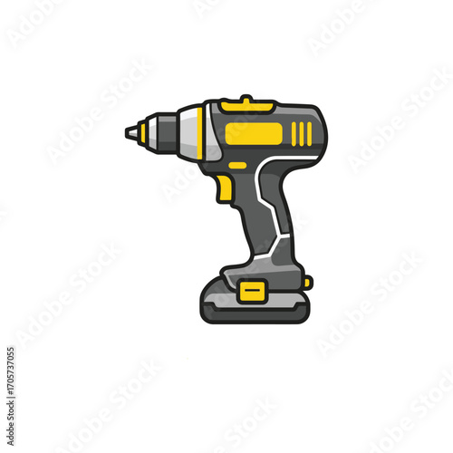 Modern Icon of a Cordless Power Drill Tool
