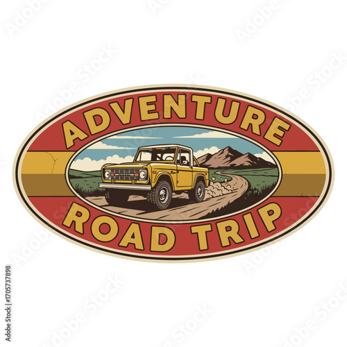 Vintage Adventure Road Trip Off-Road Vehicle Sticker