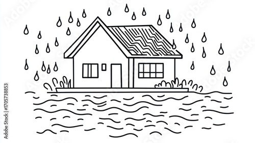 House flooded by rain