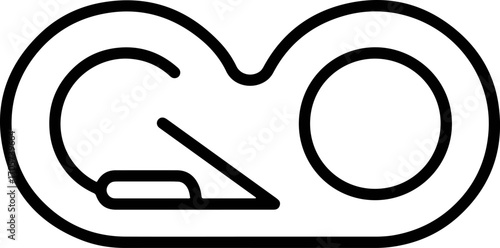 Minimalist Line Art Carabiner Clip Outline Safety Equipment Symbol