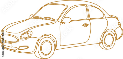 Single Line Car Illustration - Elegant Design