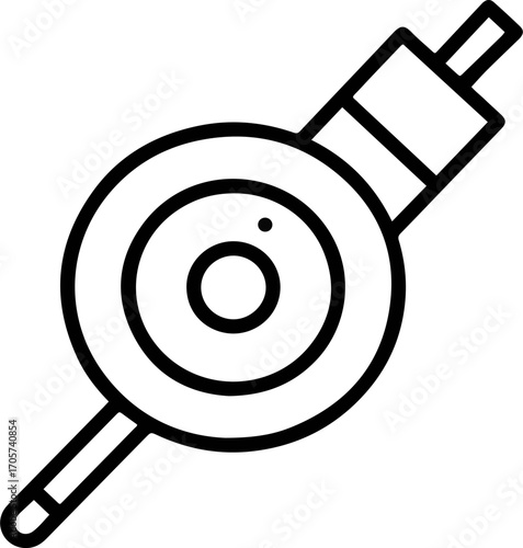 Simple Lineart Bobbin Thread Yarn Sewing Crafting Tool Icon Illustration