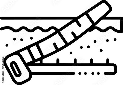 Simple Outline Skin Thickness Measurement with Tape Measure Health Icon
