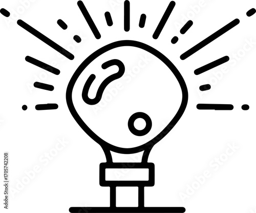 Minimalist Line Art Light Bulb Innovation Idea Creative Thinking Icon