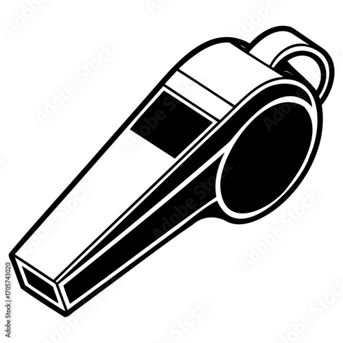 Classic black and white whistle with simple and bold design