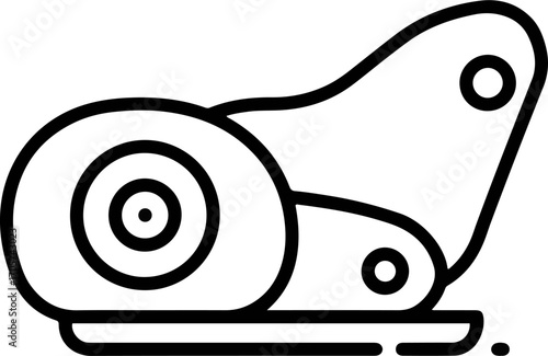 Simple Outline Detailed Car Seat Adjuster Mechanism Component Illustration