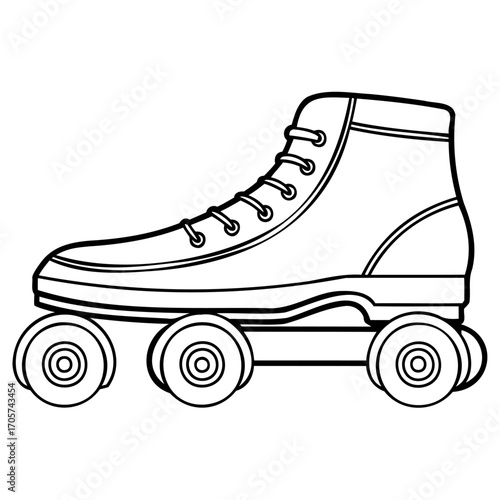 Vintage roller skate, classic quad skate illustration
