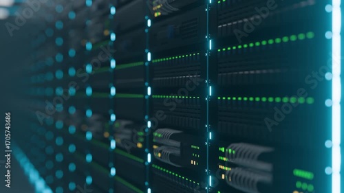 Server Room Setup Featuring Sas, Rj45 Connections, Server Racks, and Advanced Data Management Systems