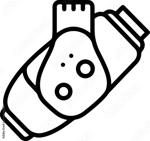 Minimalist Line Art Knee Brace Support for Medical Recovery Icon
