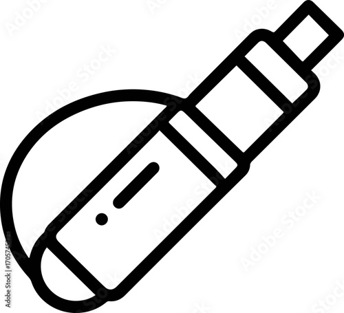 Black and White Outline Style Vape Pen Device Smoke Icon