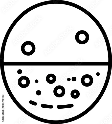 Minimalist Outline Planet Surface Celestial Body Astronomy Science Icon Graphic